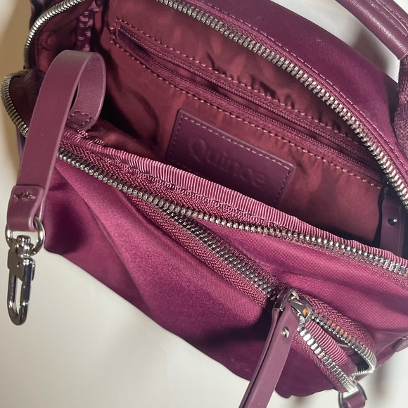 Quince Revive nylon crossbody bag, burgundy - Picture 5 of 8